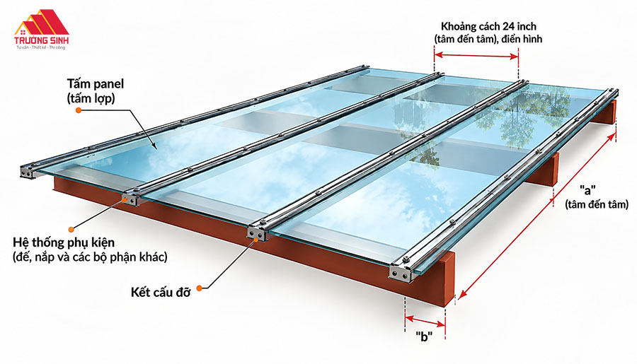 Cấu tạo mái kính cường lực